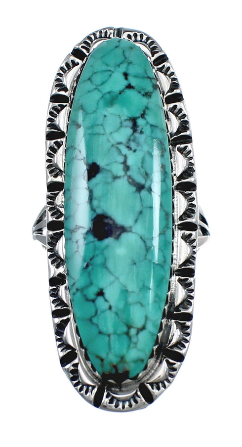 Native American Sterling Silver And Turquoise Ring Size 5 AX124597
